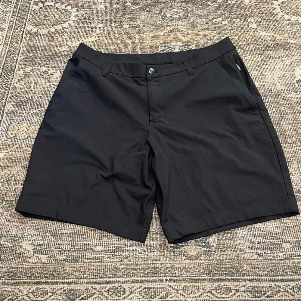 Lululemon Commission Golf Shorts Mens 32 Black Zip Pockets Performance Stretch